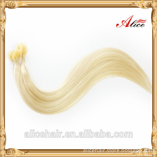 Wholesale double drawn remy russian nail tip hair extensions